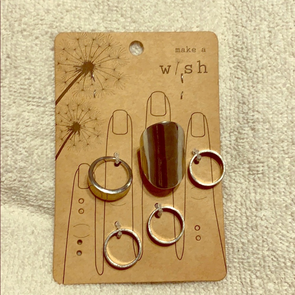 Silver everyday rings.